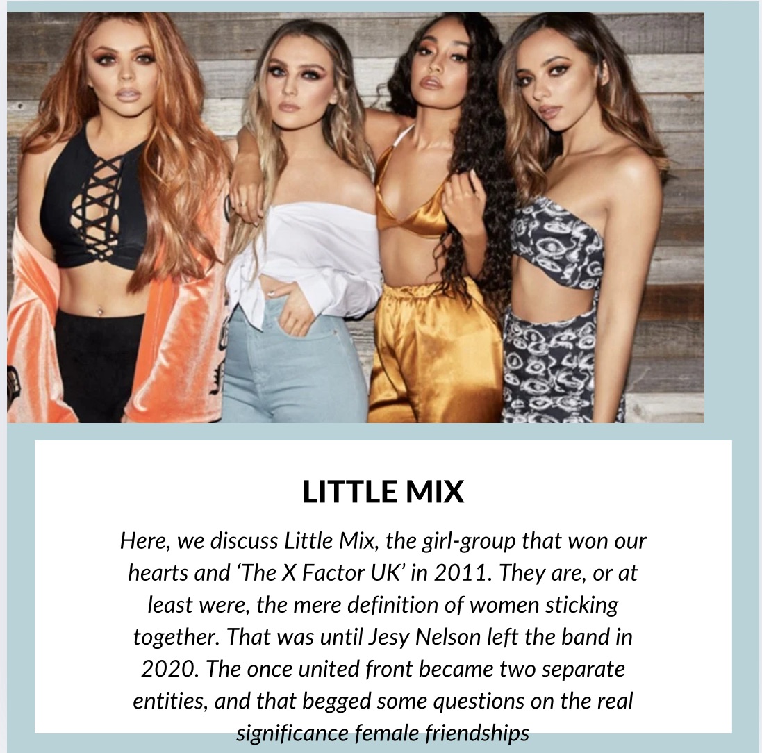 Little Mix: What Is The Bona Fide Definition and Significance Of Female Empowerment And A Female Friendship Ending Caused By The Lack Of…?