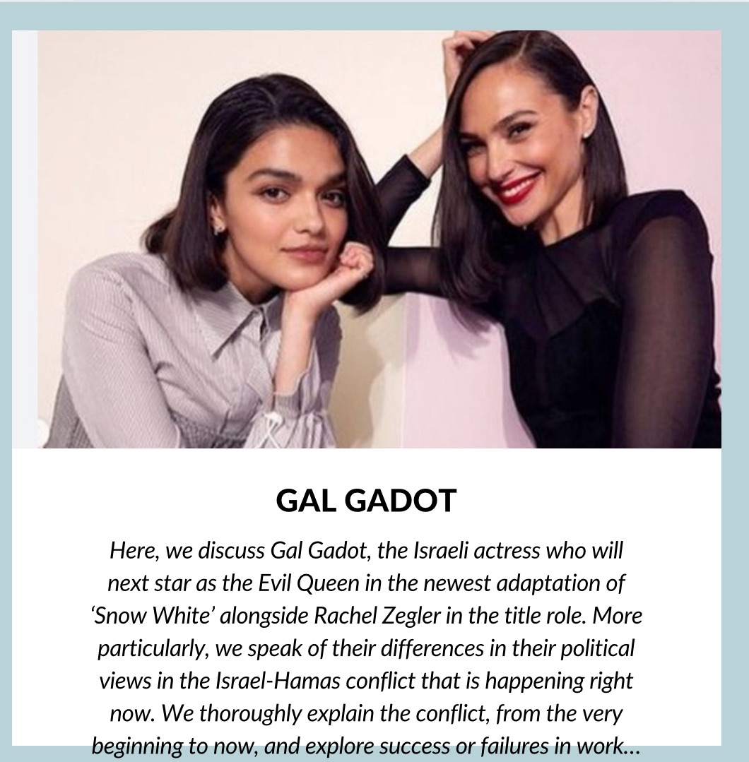 Gal Gadot: An In-Depth Analysis Of The Israel-Hamas Conflict Happening Right Now – And Can Two Coworkers With Different Political Views Still Have A Cordial Working Relationship?