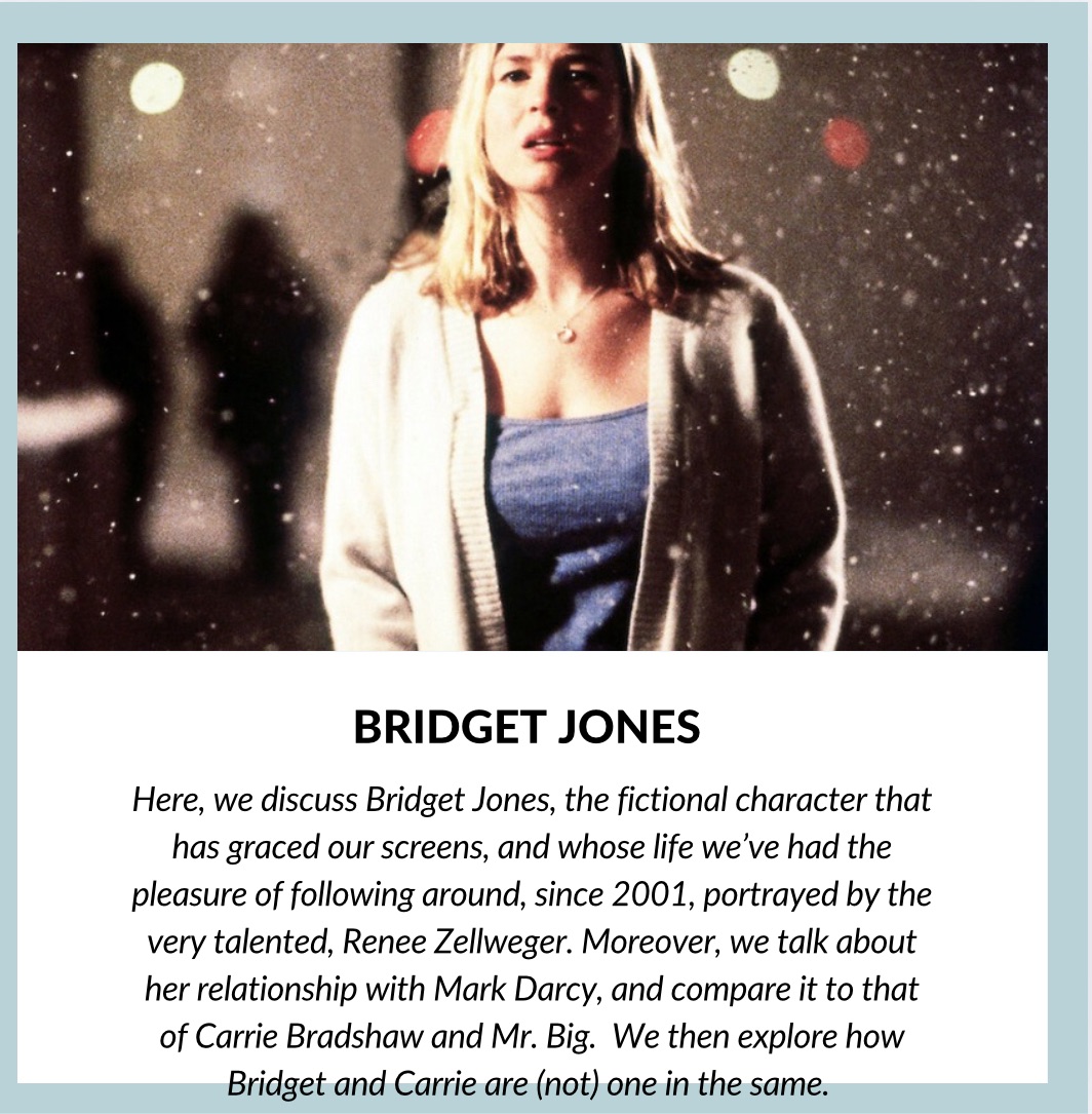 Bridget Jones: How Her Love Story With Mark Darcy Could Be Compared To That Of Carrie Bradshaw And Mr. Big – And How Their Lives Are The Same, And Yet Different All At The Same Time